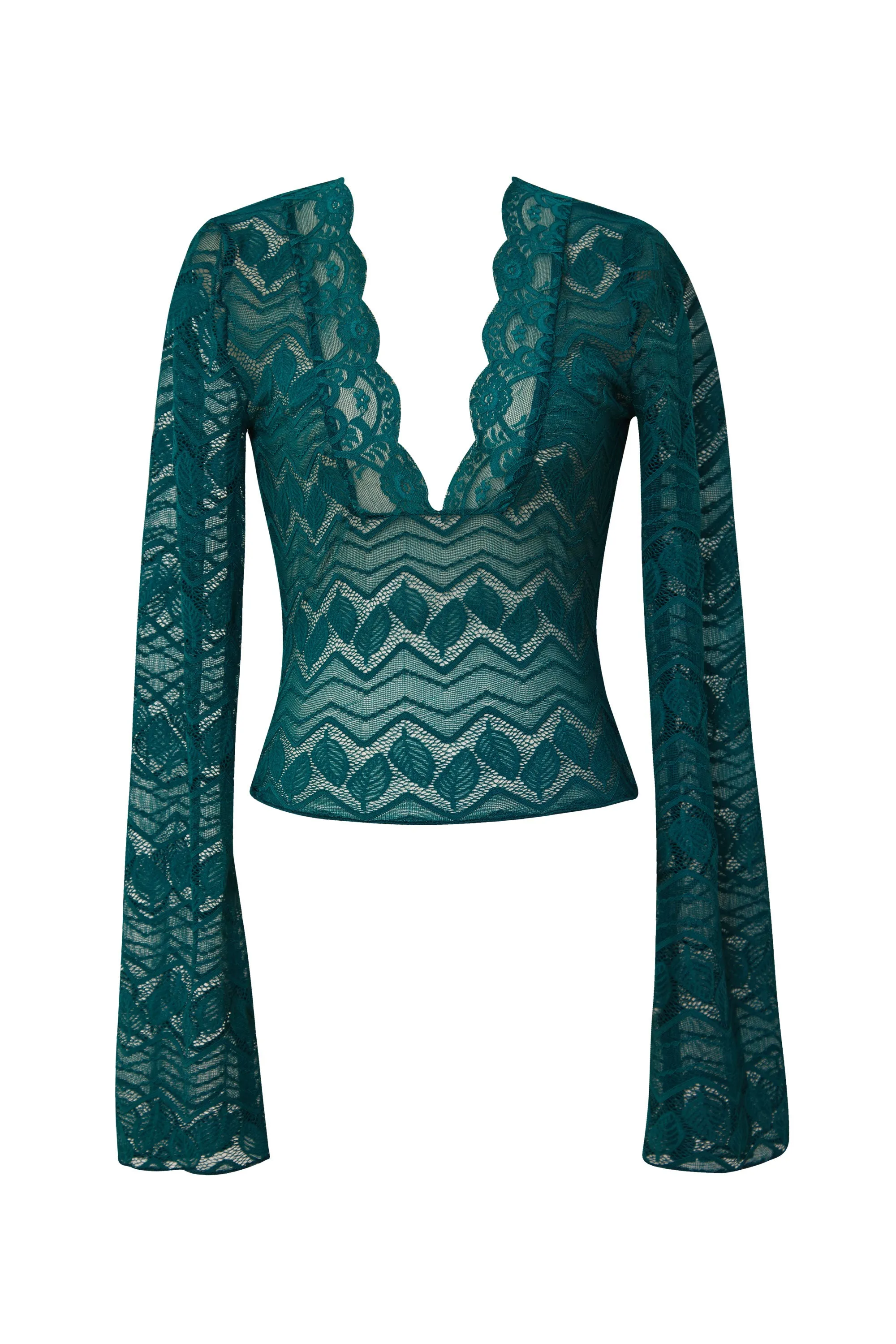 Simone Green Lace Top