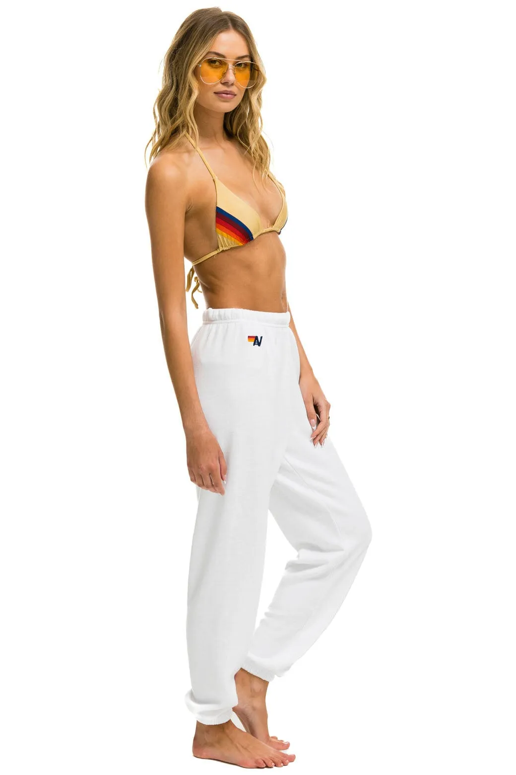 SMILEY 2 LIGHT WEIGHT SWEATPANTS - WHITE
