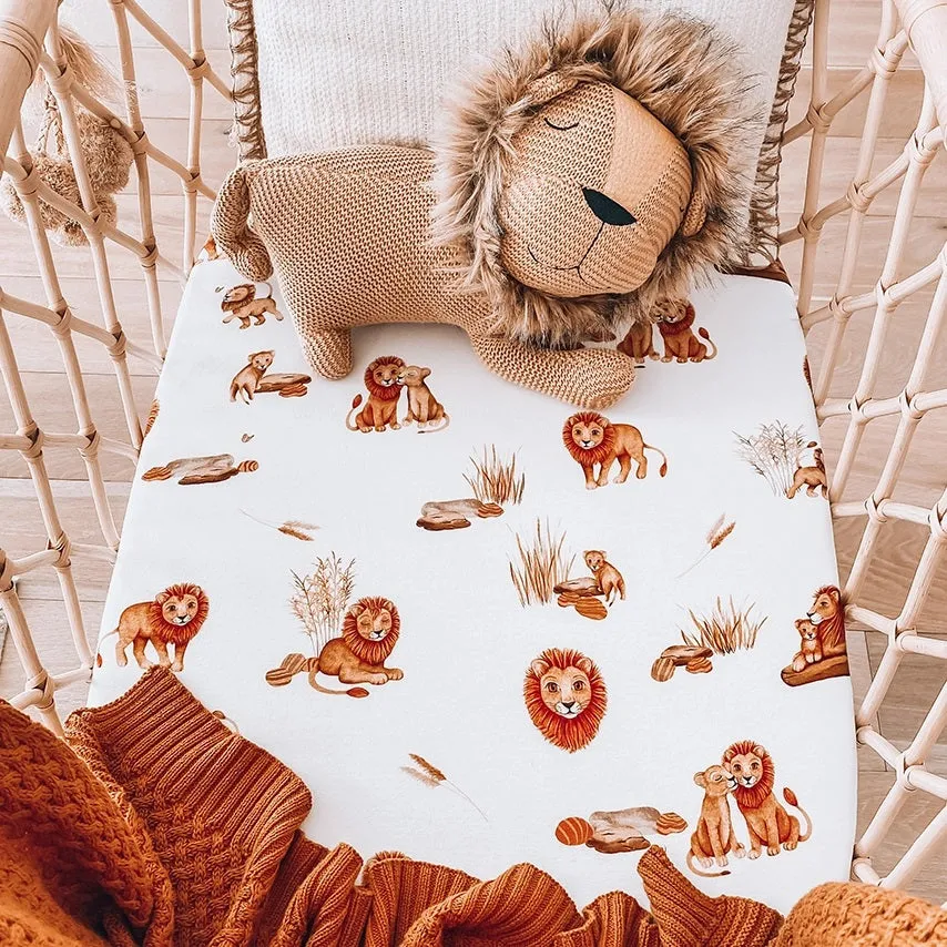 Snuggle Hunny Bassinet Sheet & Change Pad Cover - Lion