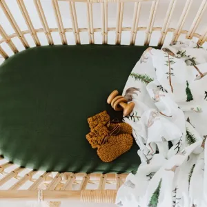 Snuggle Hunny Bassinet Sheet & Change Pad Cover - Olive
