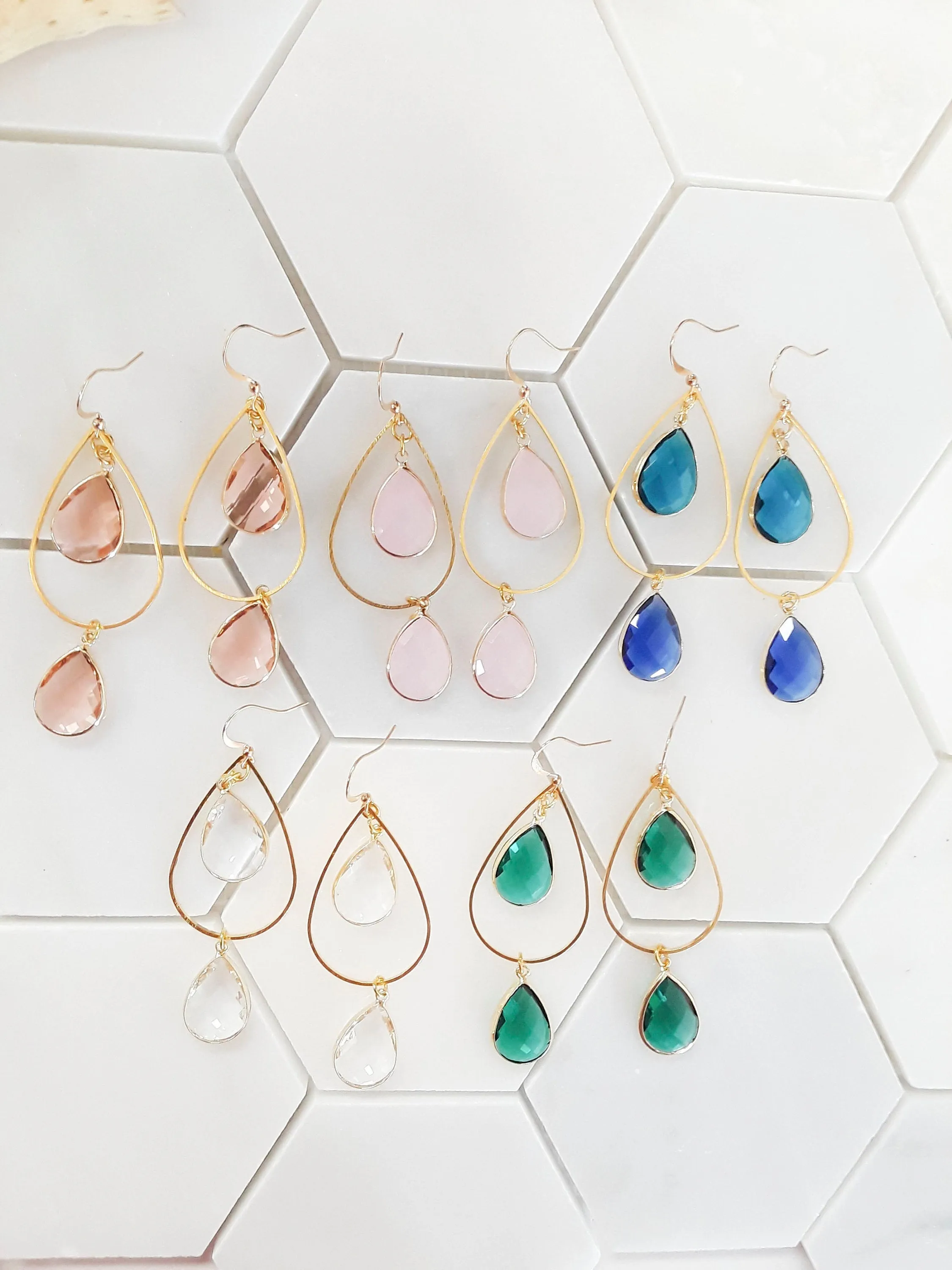 Sofia Teardrop Gem Earrings