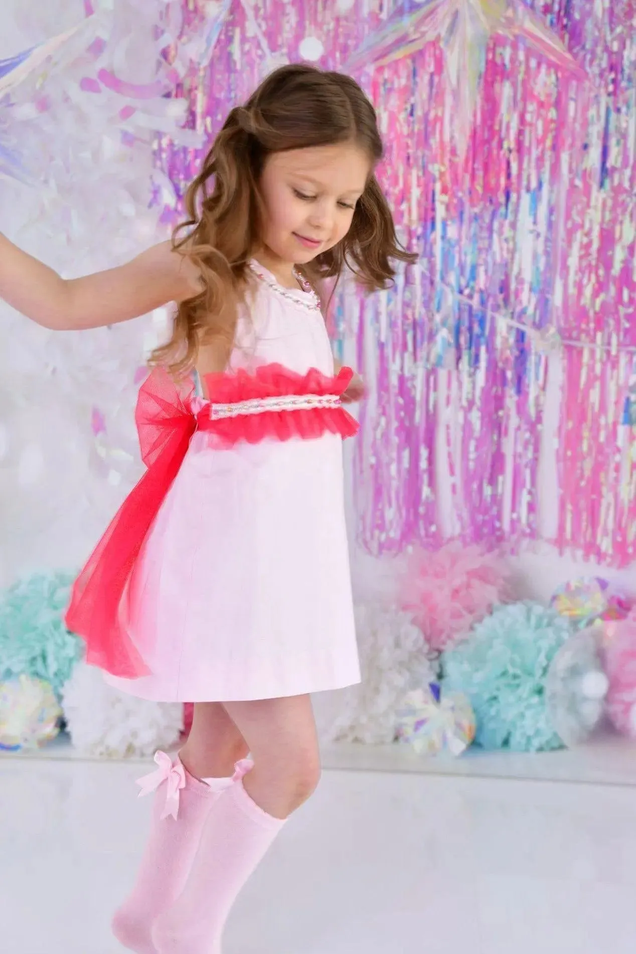 SS24 Naxos Girls Barbie Pearl Tulle Dress