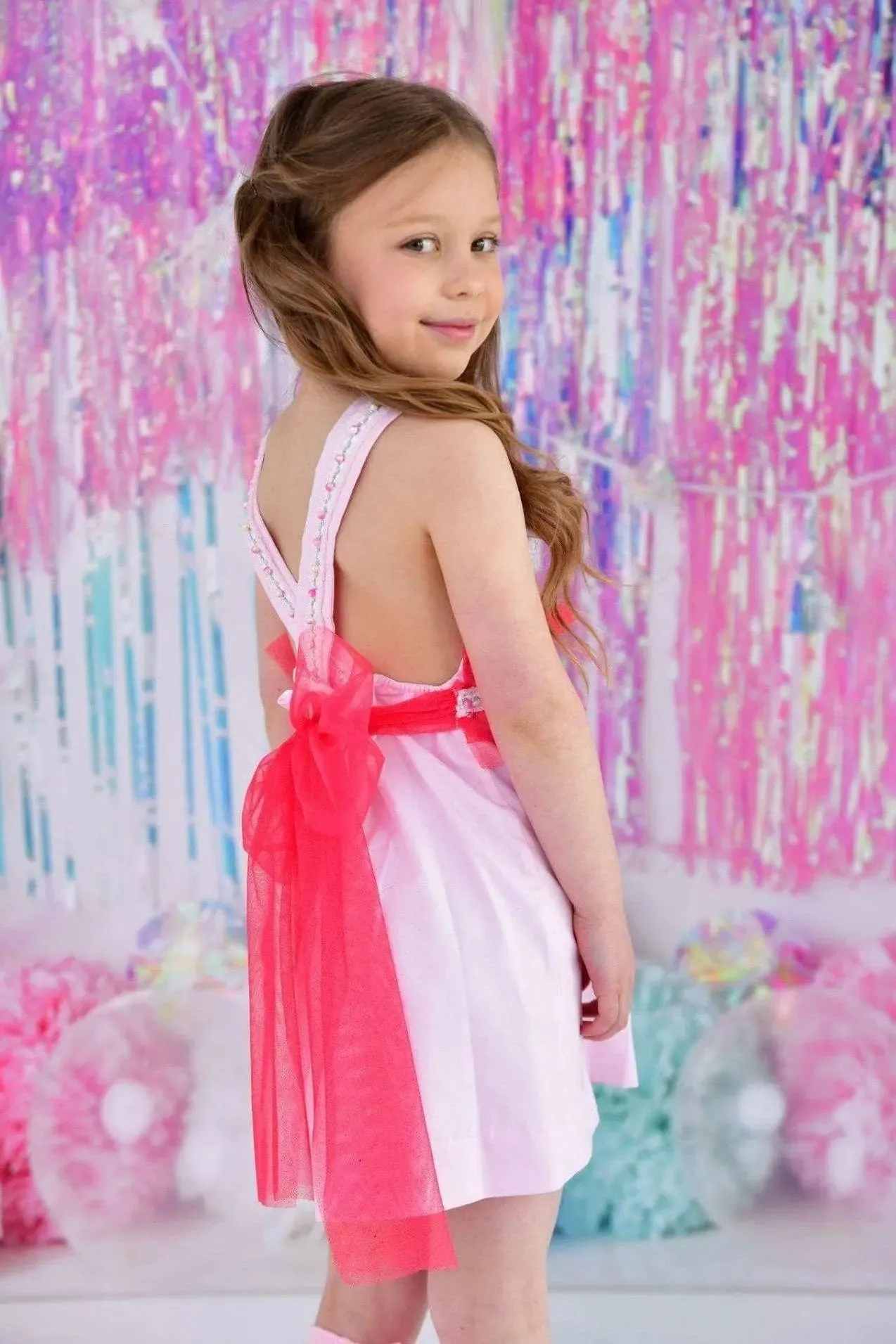 SS24 Naxos Girls Barbie Pearl Tulle Dress