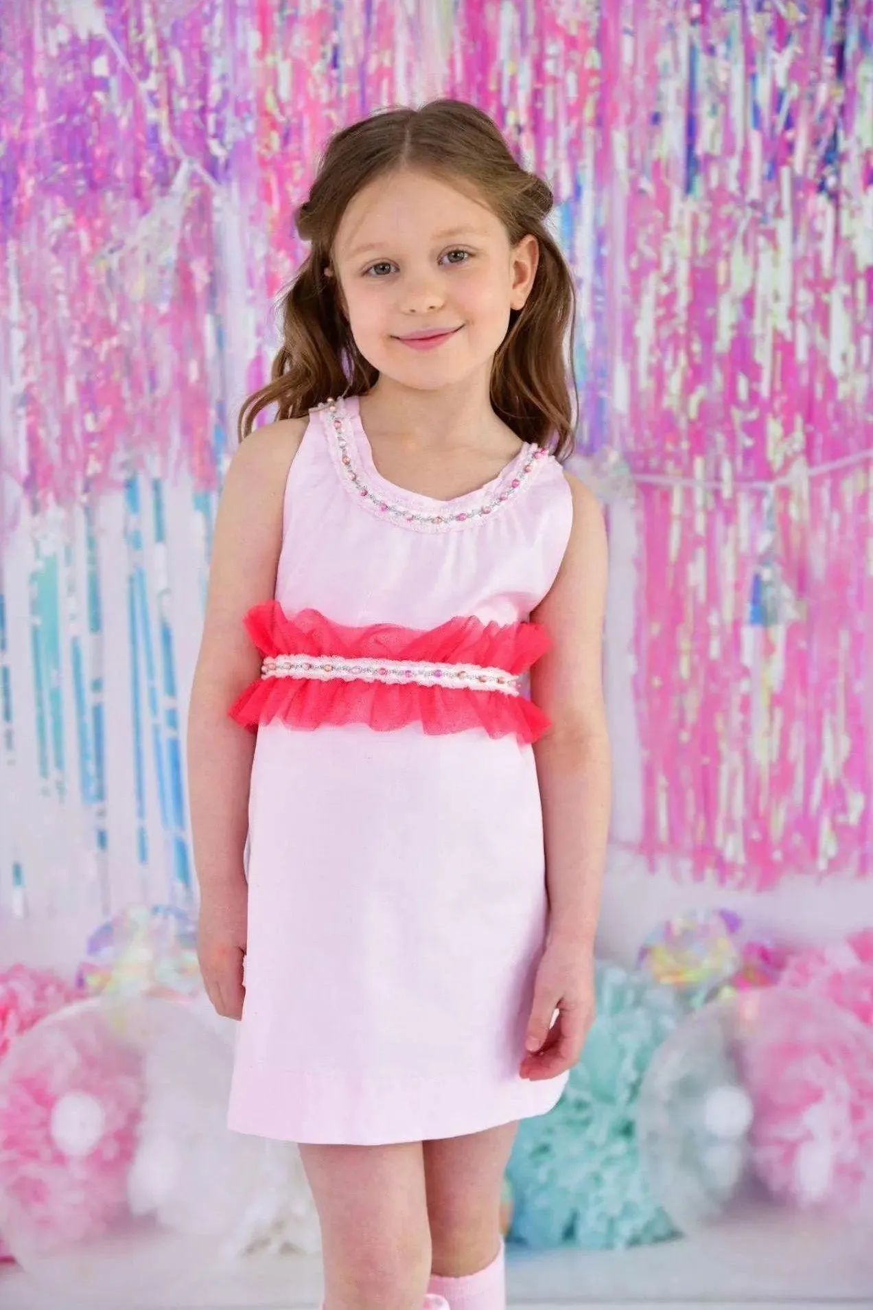 SS24 Naxos Girls Barbie Pearl Tulle Dress