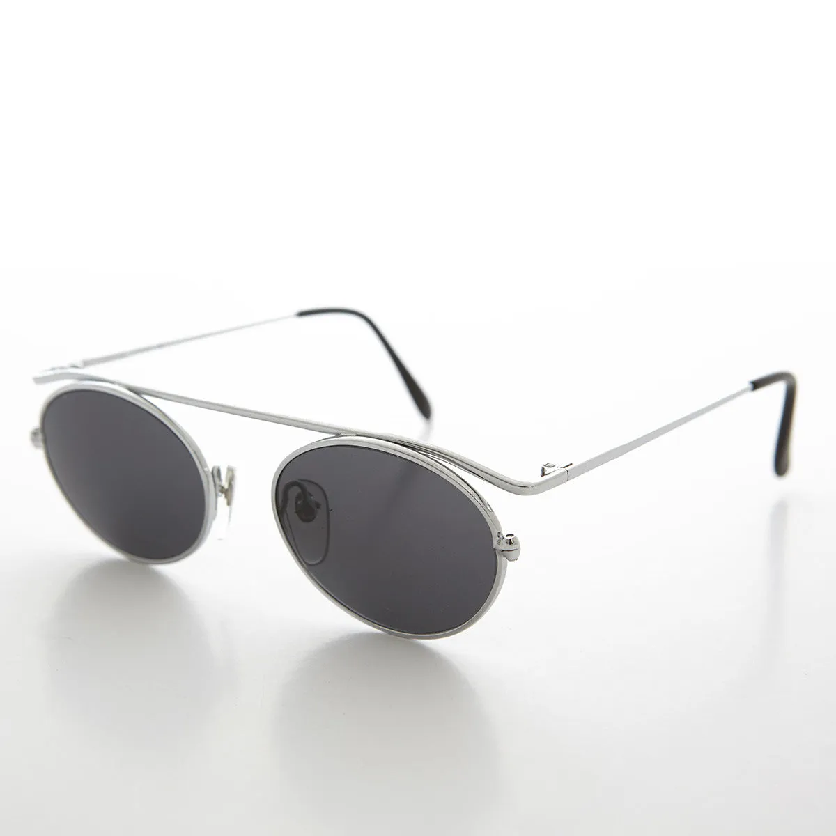 Steampunk 90s Metal Aviator Vintage Sunglass - Raven