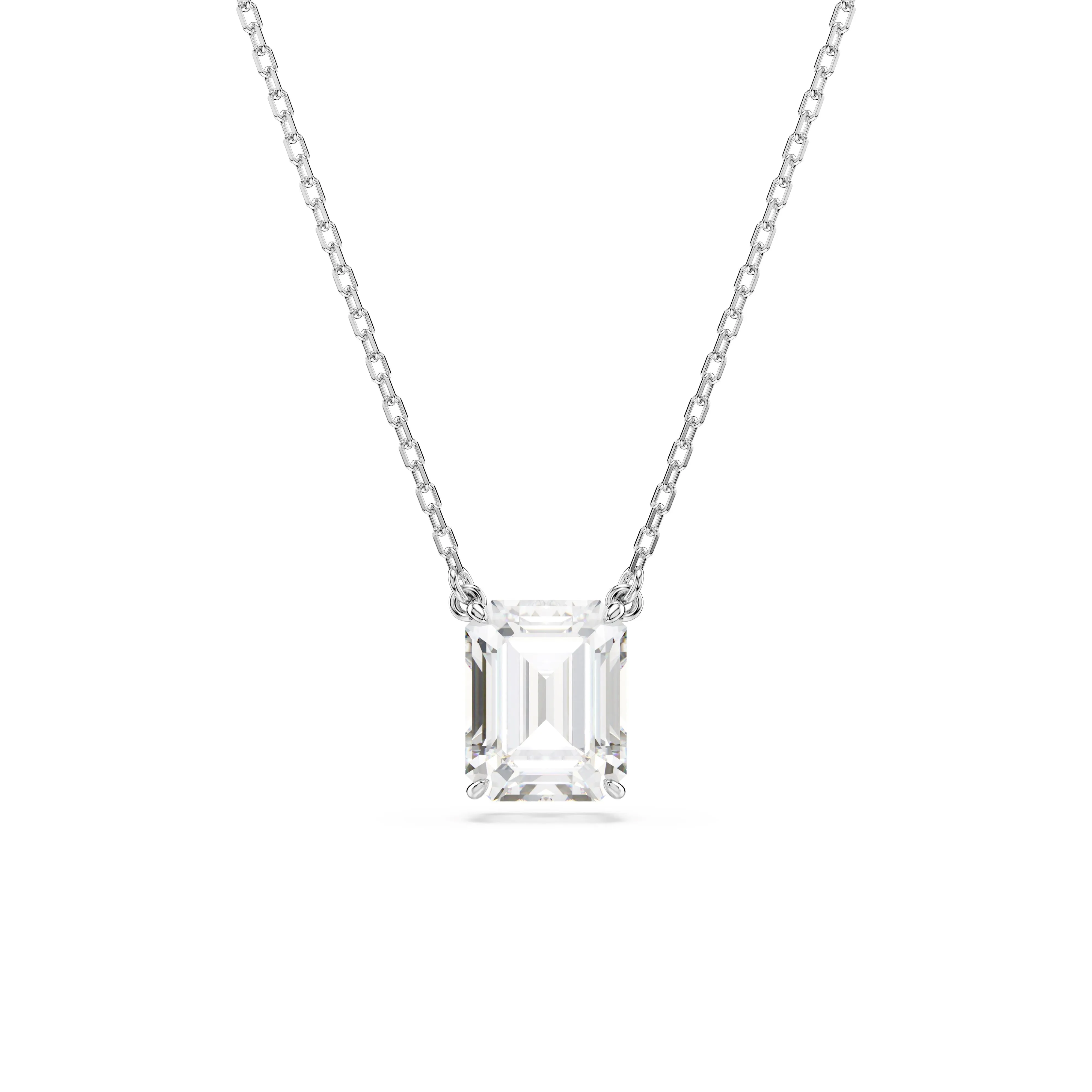 Swarovski Rhodium White Stilla Octagon Necklace