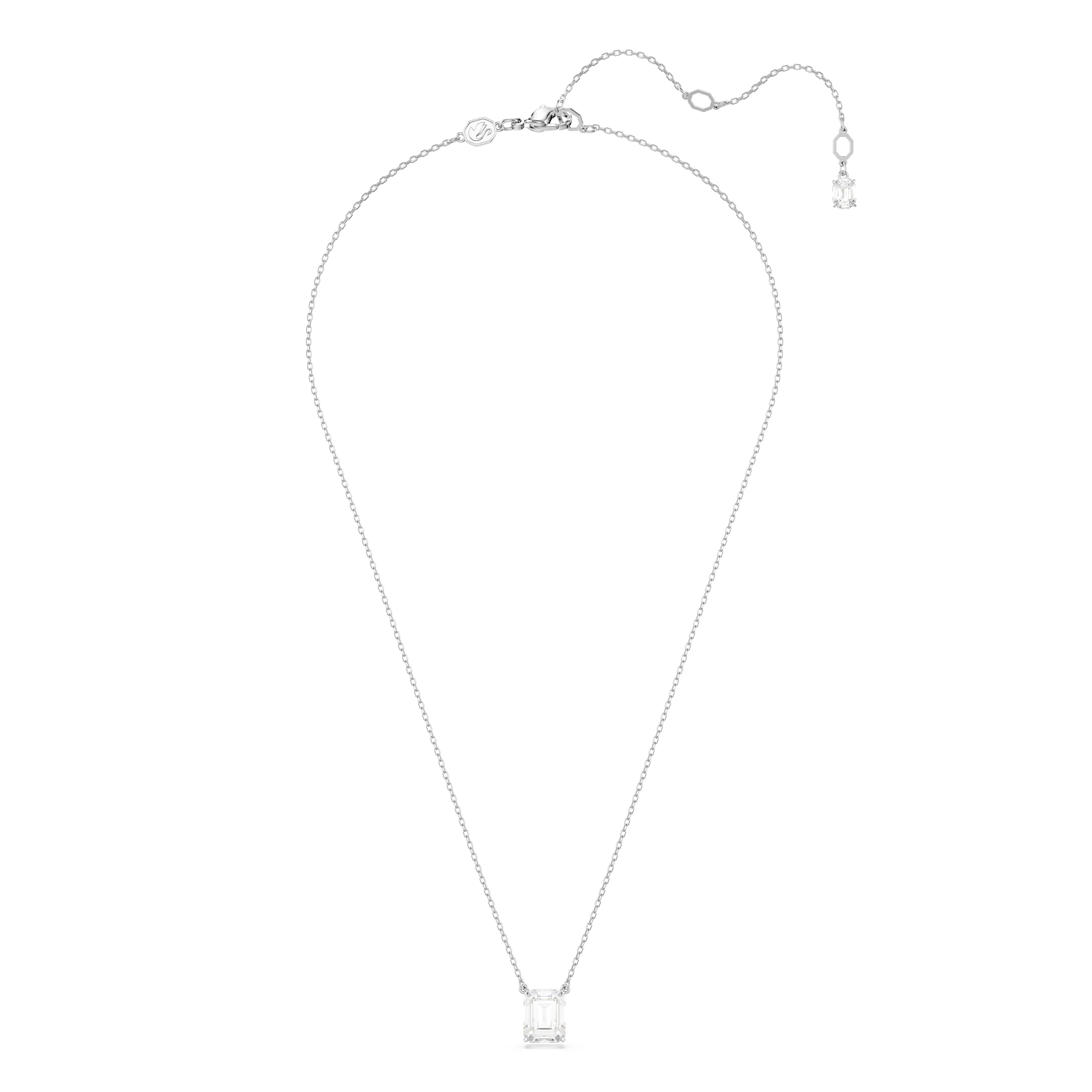 Swarovski Rhodium White Stilla Octagon Necklace