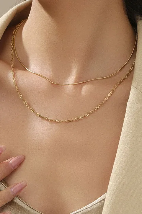 The Maleah 18K Gold Plated Layered Chain Necklace