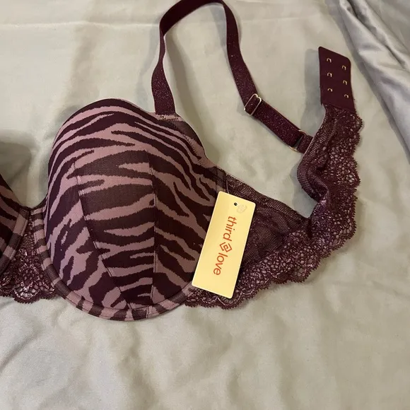 ThirdLove Zebra Print Lace Demi Bra 40B