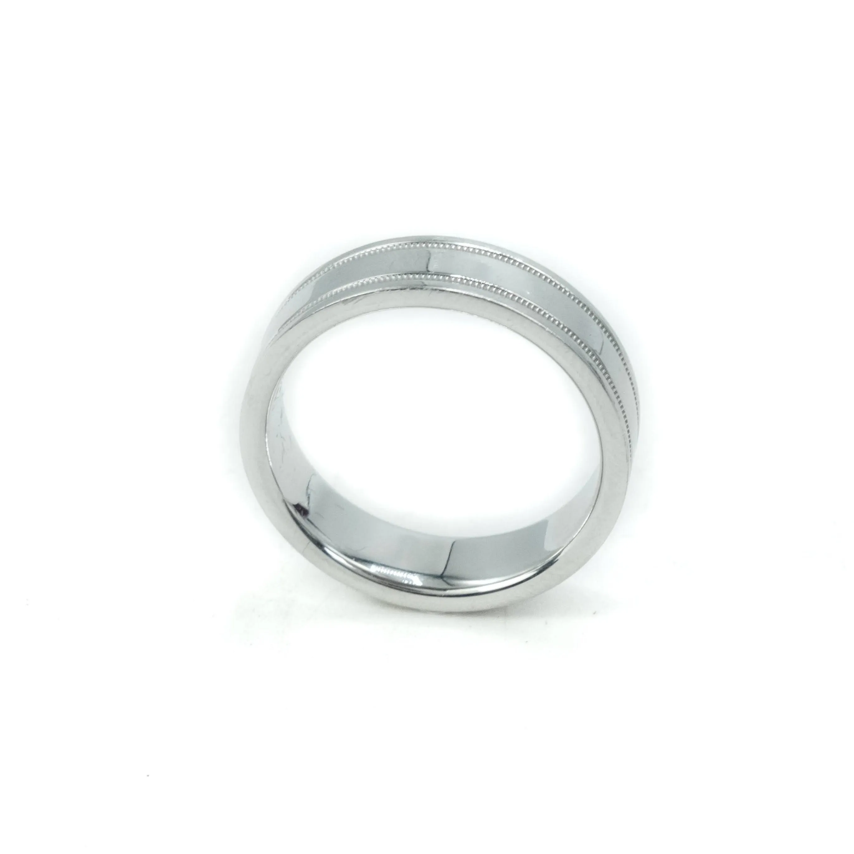 Tiffany & Co Tiffany Together Platinum Milgrain 6mm Wide Band Ring - Size T (9 1/2)