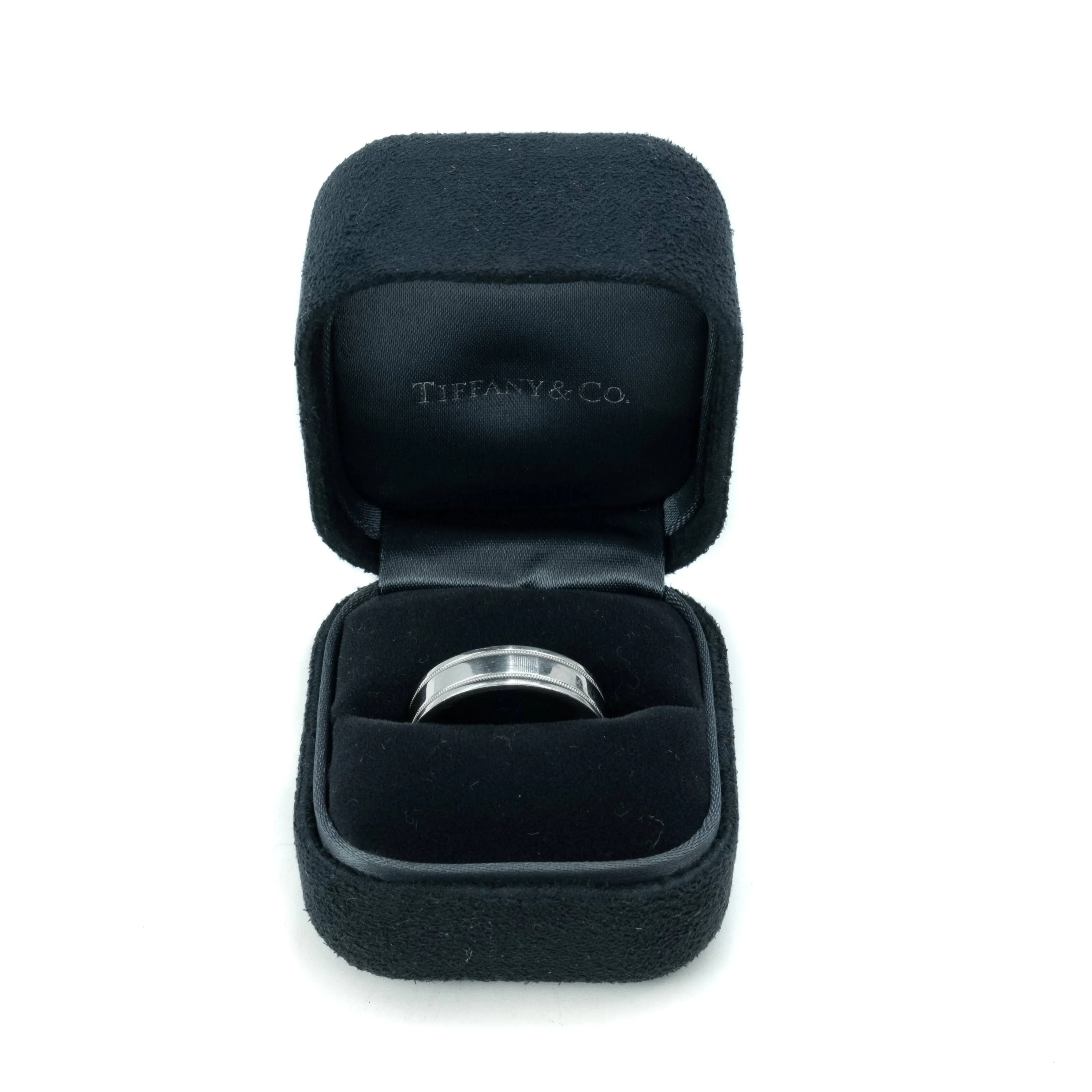 Tiffany & Co Tiffany Together Platinum Milgrain 6mm Wide Band Ring - Size T (9 1/2)