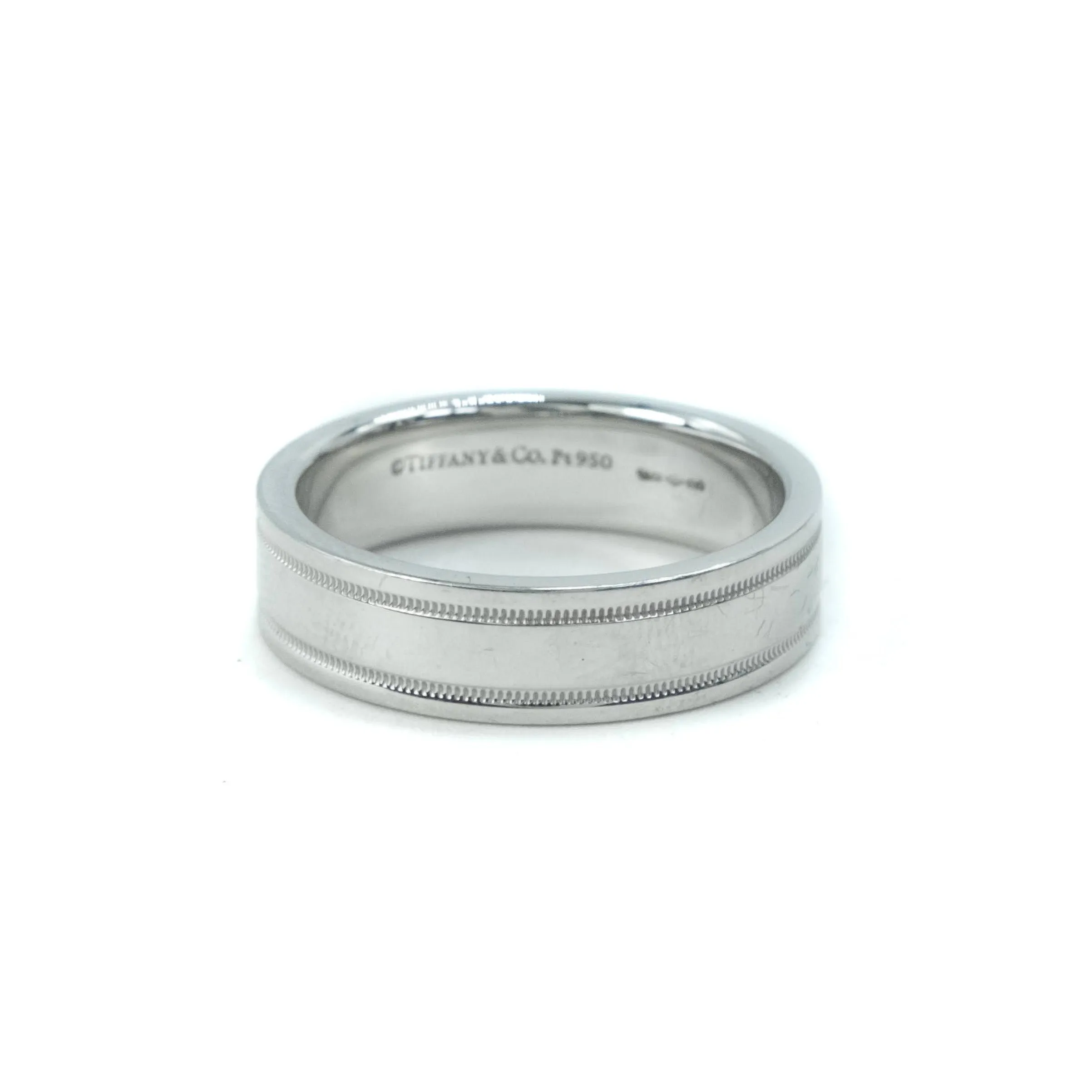 Tiffany & Co Tiffany Together Platinum Milgrain 6mm Wide Band Ring - Size T (9 1/2)