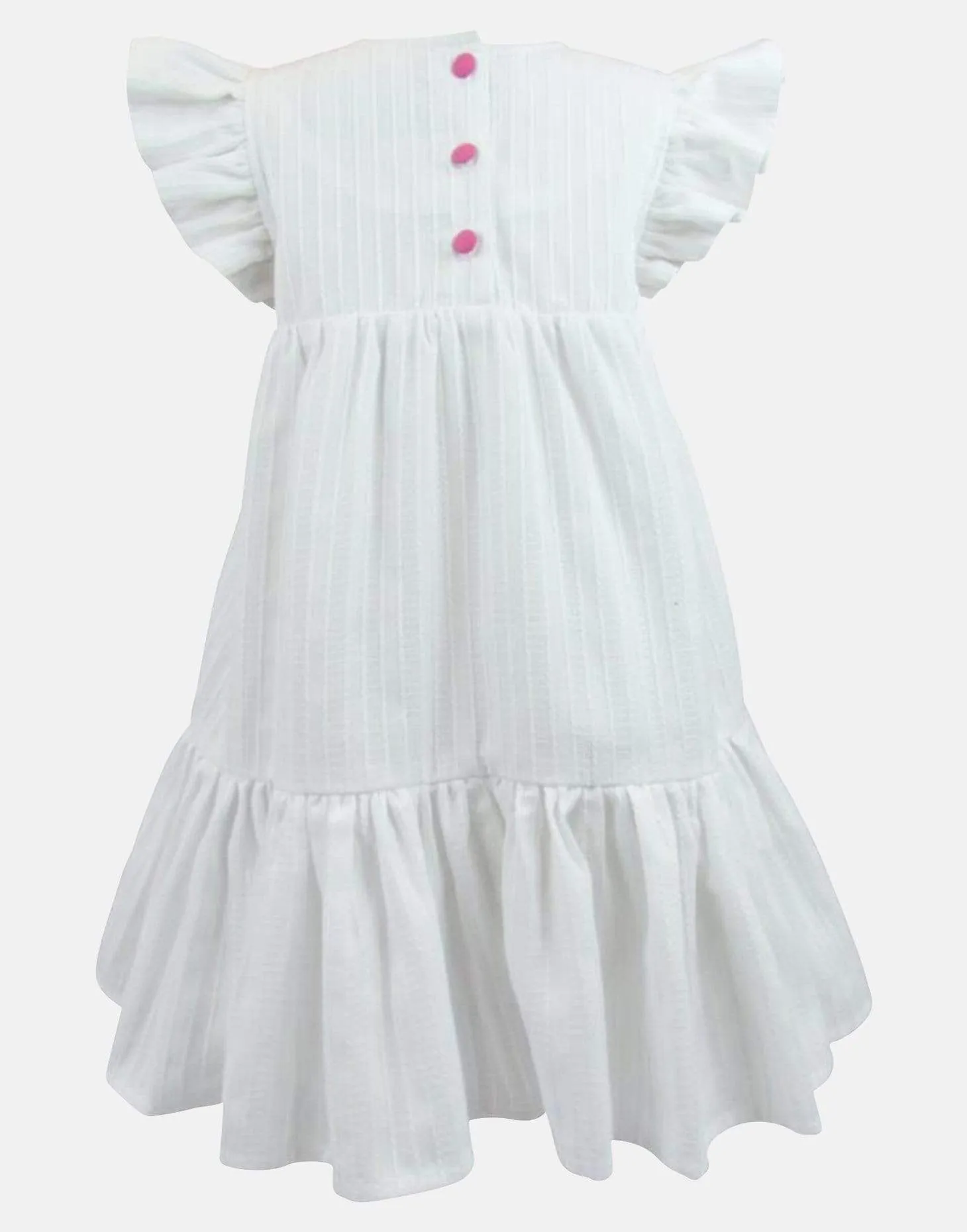 Tilly: Textured white empire line dress