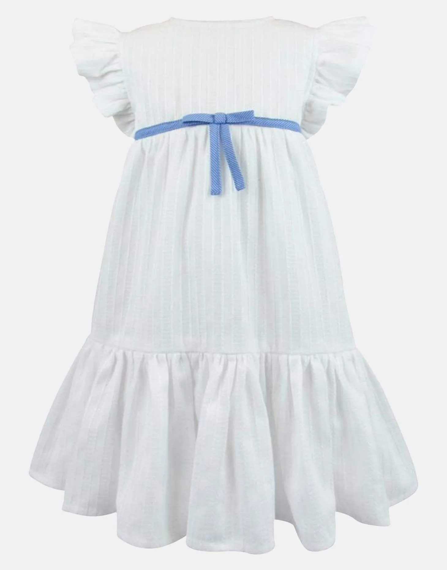 Tilly: Textured white empire line dress