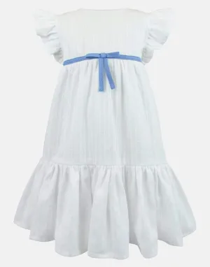 Tilly: Textured white empire line dress