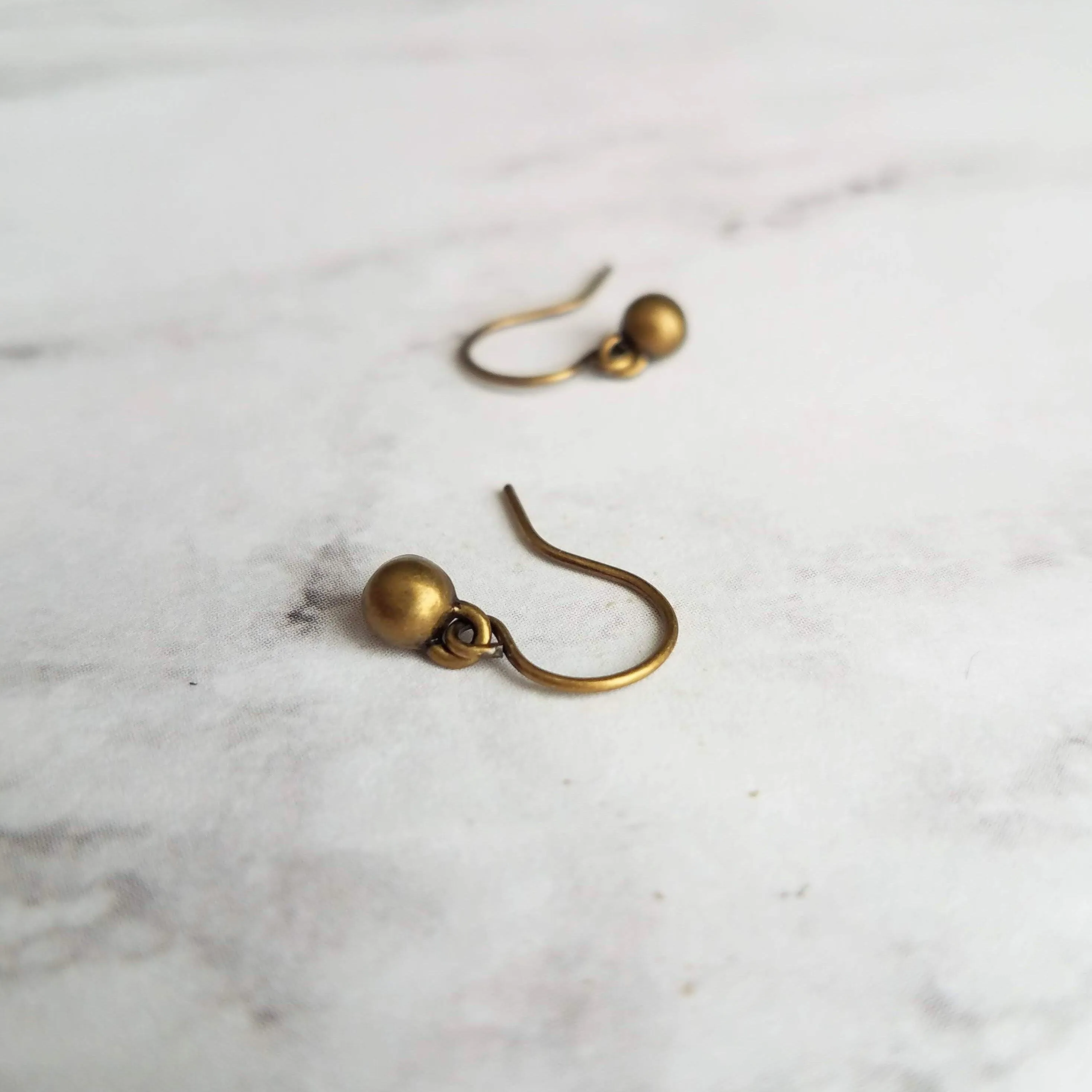 Tiny Ball Earrings, bronze earring, antique brass earring, brass ball earring, little ball earring, ball dangle, bronze ball earring, orb