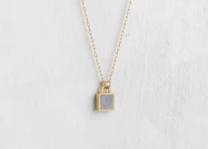 Tiny Sq lock Concrete Pendant