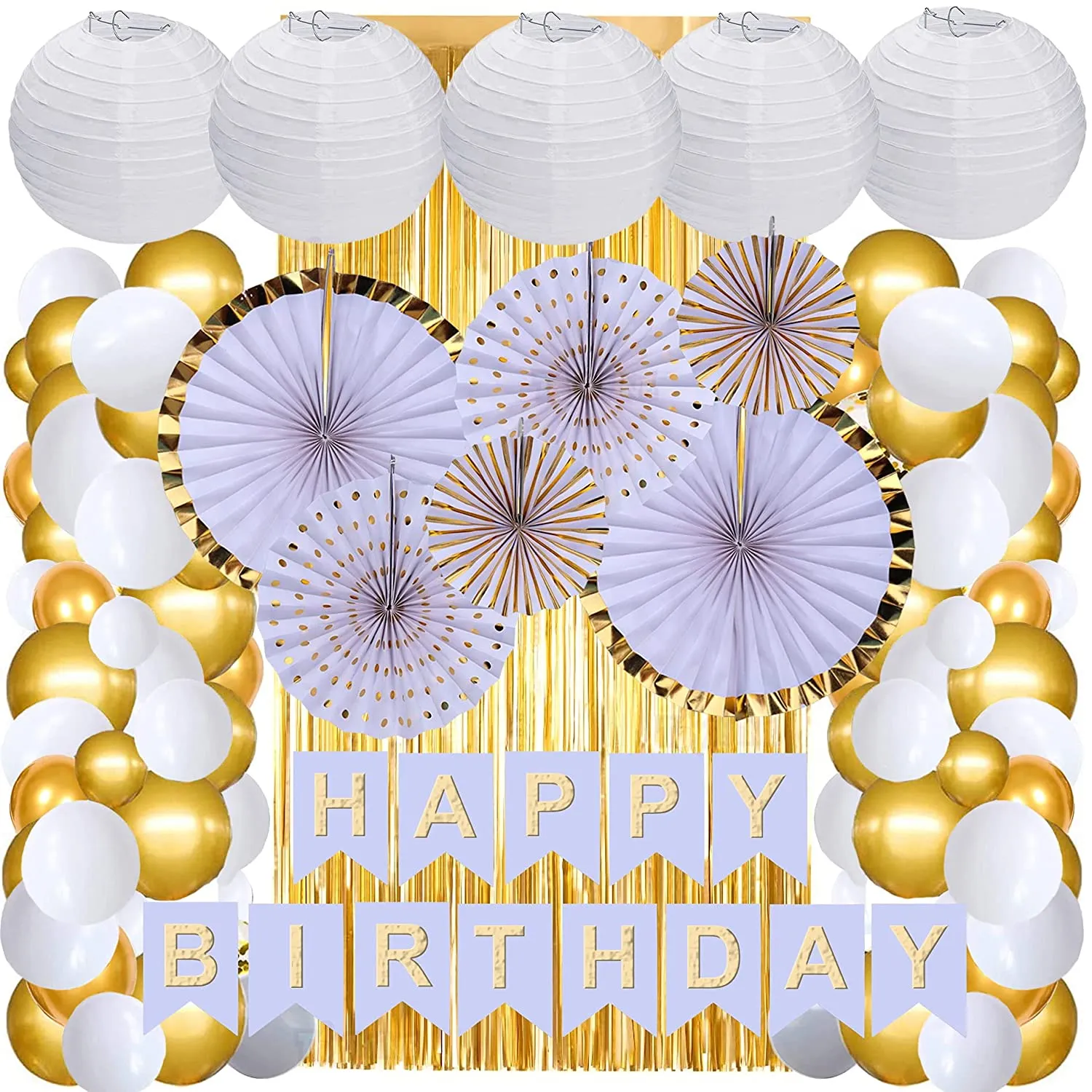Toyshine 116pc Golden Balloons Mega Party Decoration Combo Set