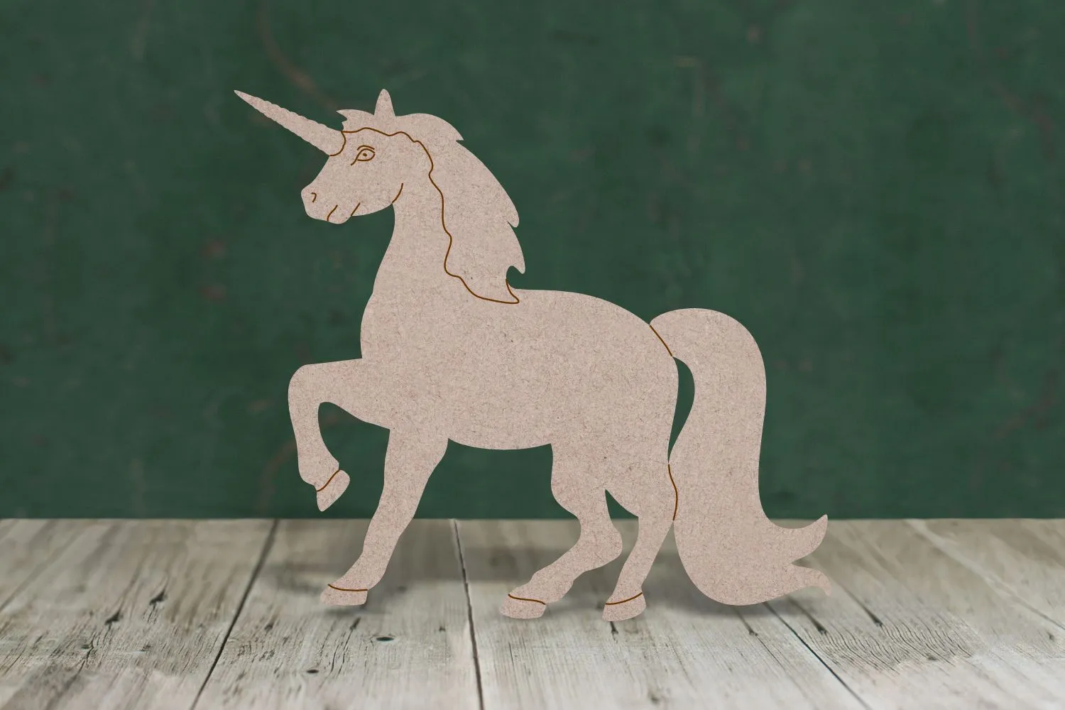 Unicorn with etched detail - wooden craft blank - 3mm MDF
