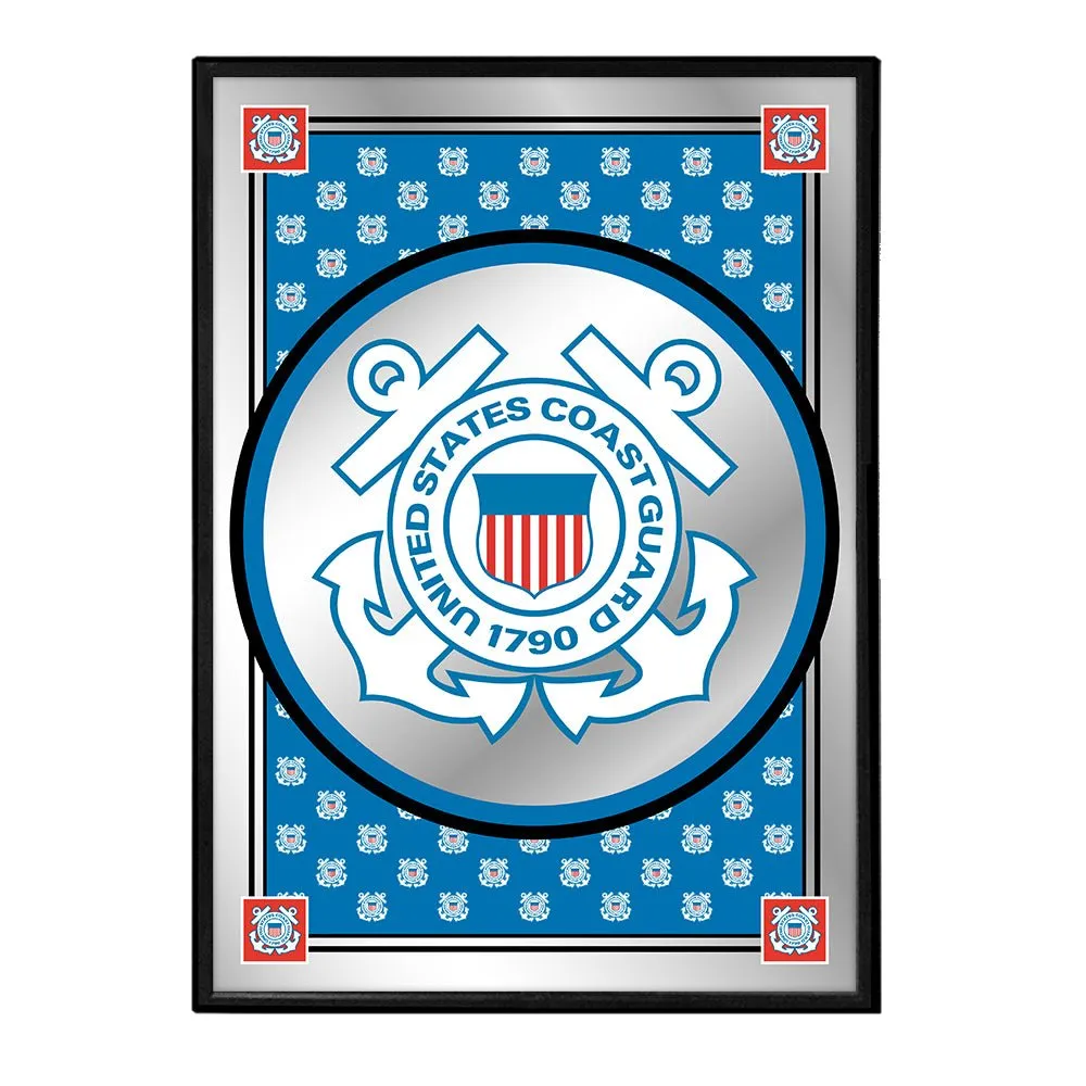US Coast Guard: Pride Design - Vertical Framed Mirrored Wall Sign
