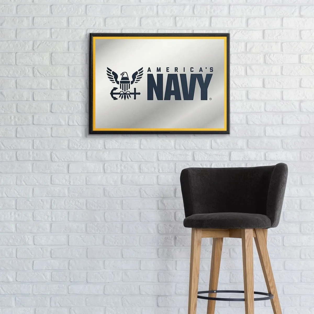 US Navy: Framed Mirrored Wall Sign