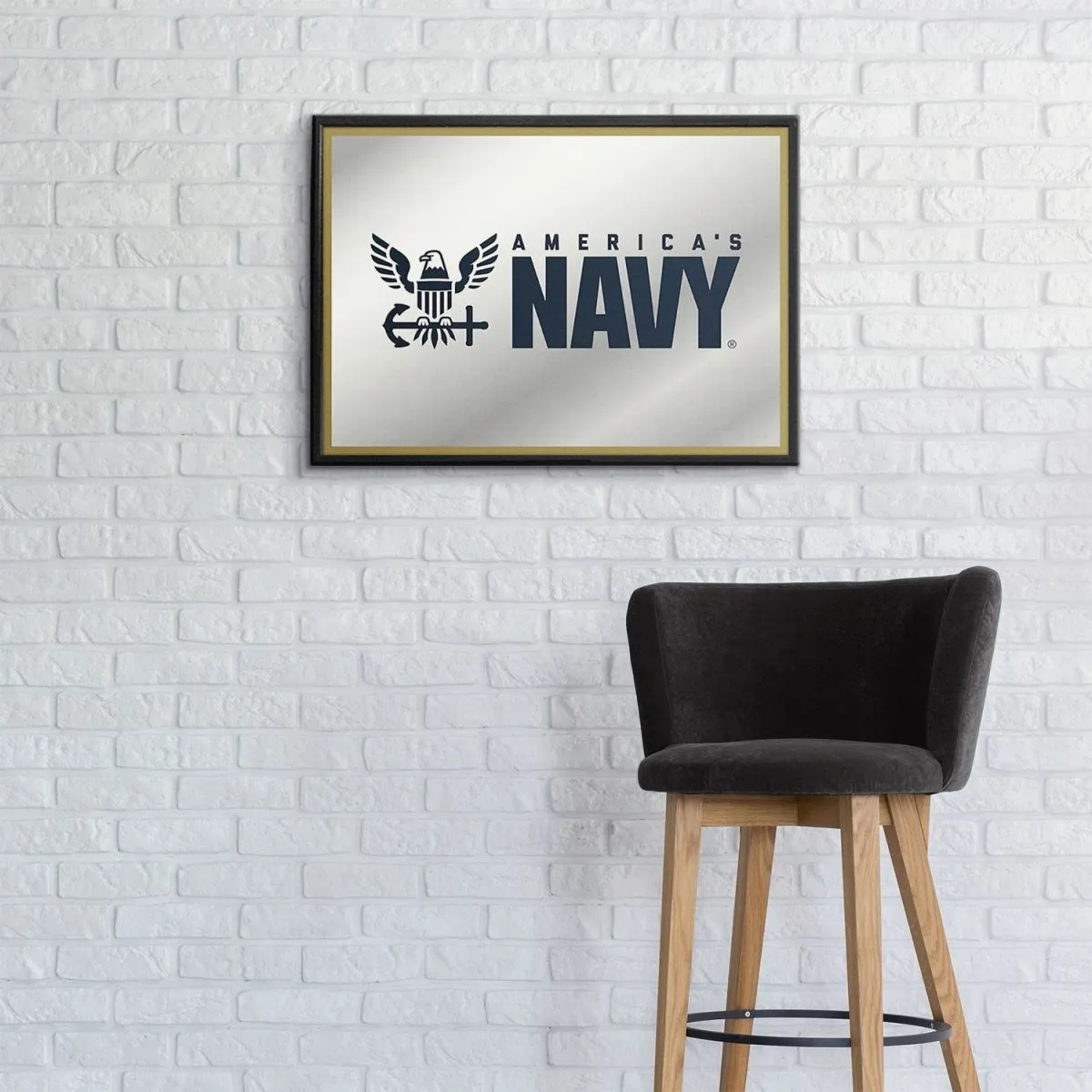 US Navy: Framed Mirrored Wall Sign