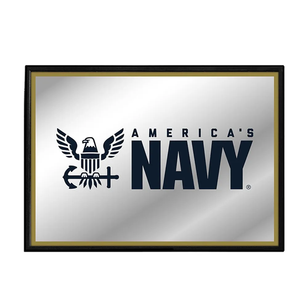 US Navy: Framed Mirrored Wall Sign