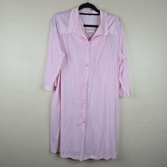 Vanity Fair Pink Nightgown &amp; Robe Set Size L