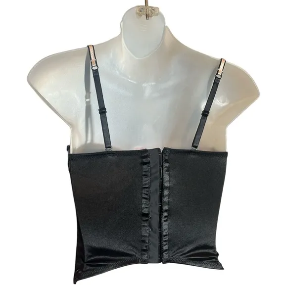 Victoria’s Secret Sexy Little Things Black and Pink Satin Bustier size 34B