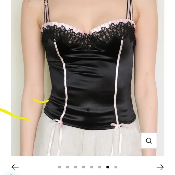 Victoria’s Secret Sexy Little Things Black and Pink Satin Bustier size 34B