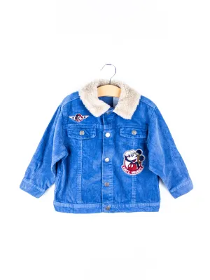 Vintage Disney Mickey Mouse Cord Aviator Style Jacket - Age 3 years