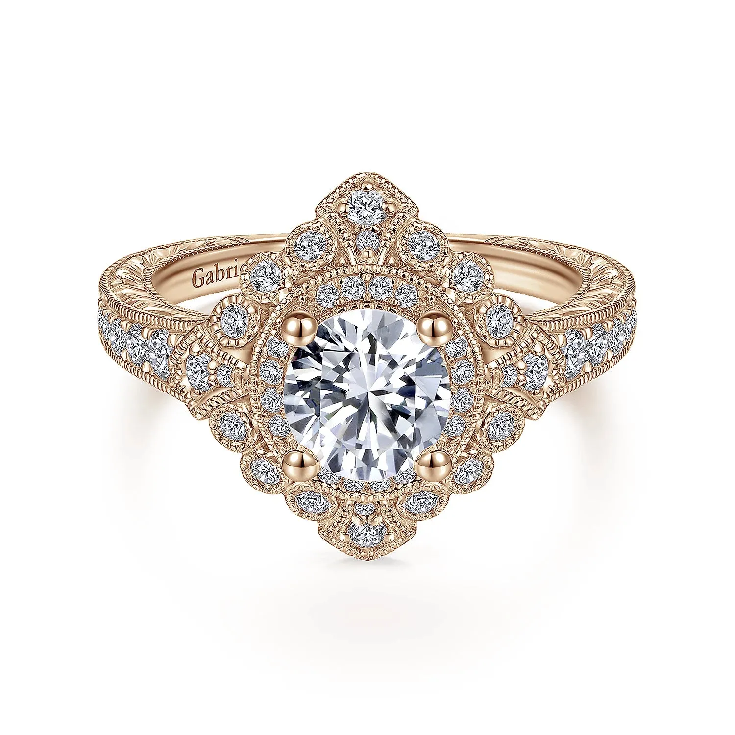 Vintage Double Halo Diamond Engagement Mounting