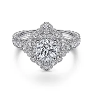Vintage Double Halo Diamond Engagement Mounting