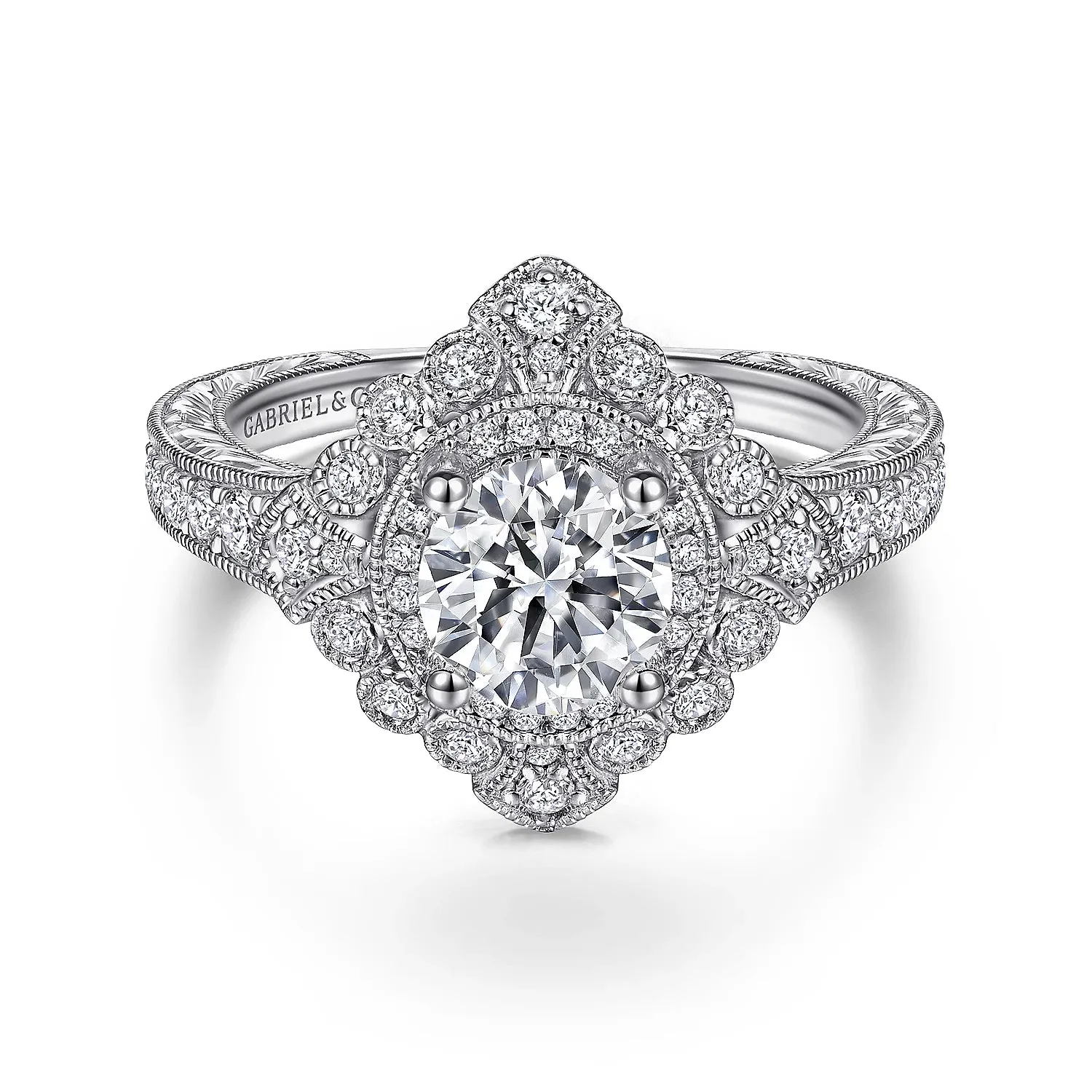 Vintage Double Halo Diamond Engagement Mounting