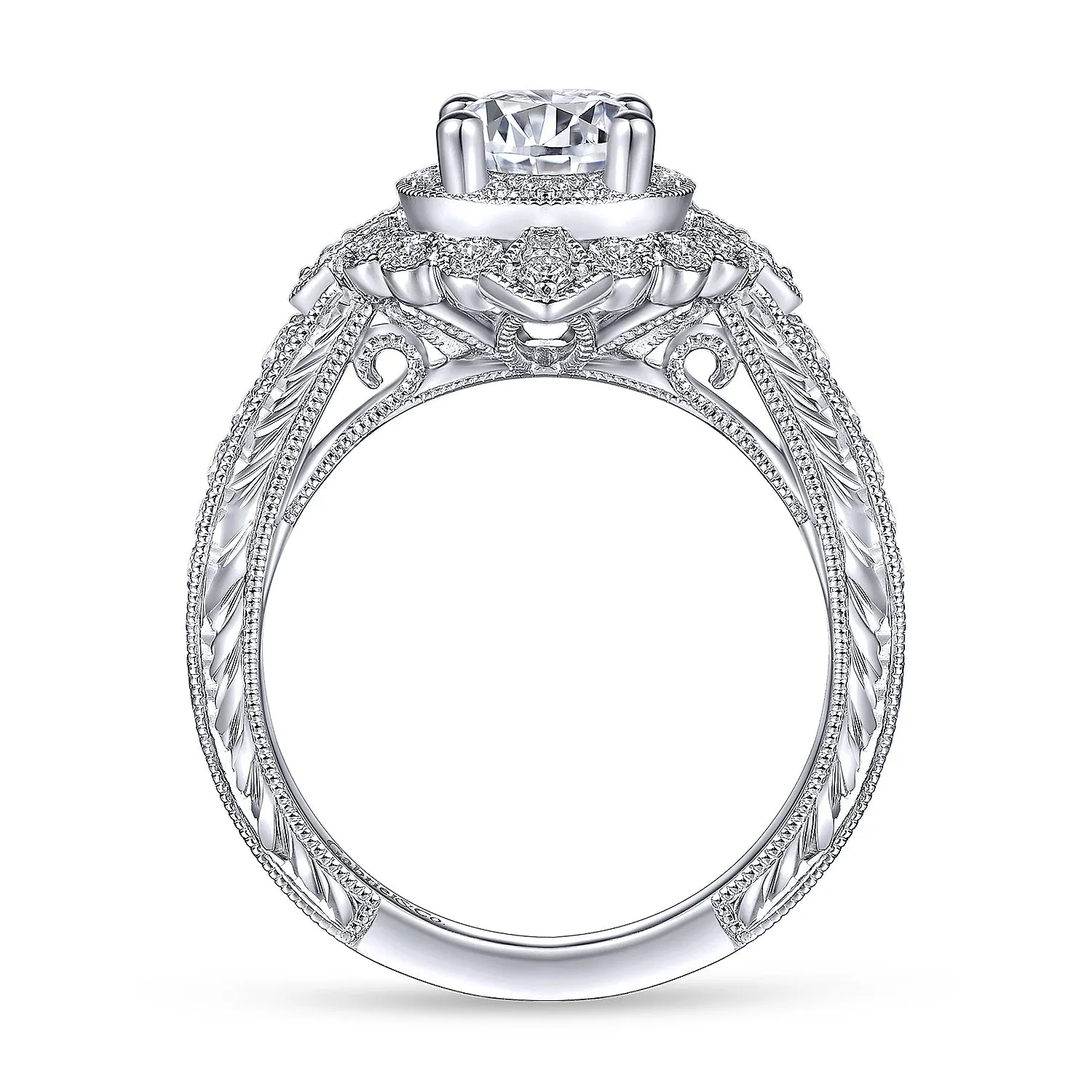 Vintage Double Halo Diamond Engagement Mounting