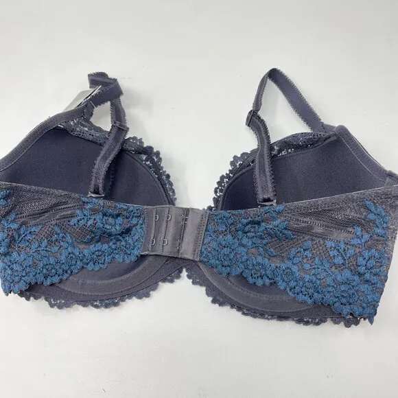 Wacoal Embrace Lace Plunge Bra 32D Underwire Adjustable 853291