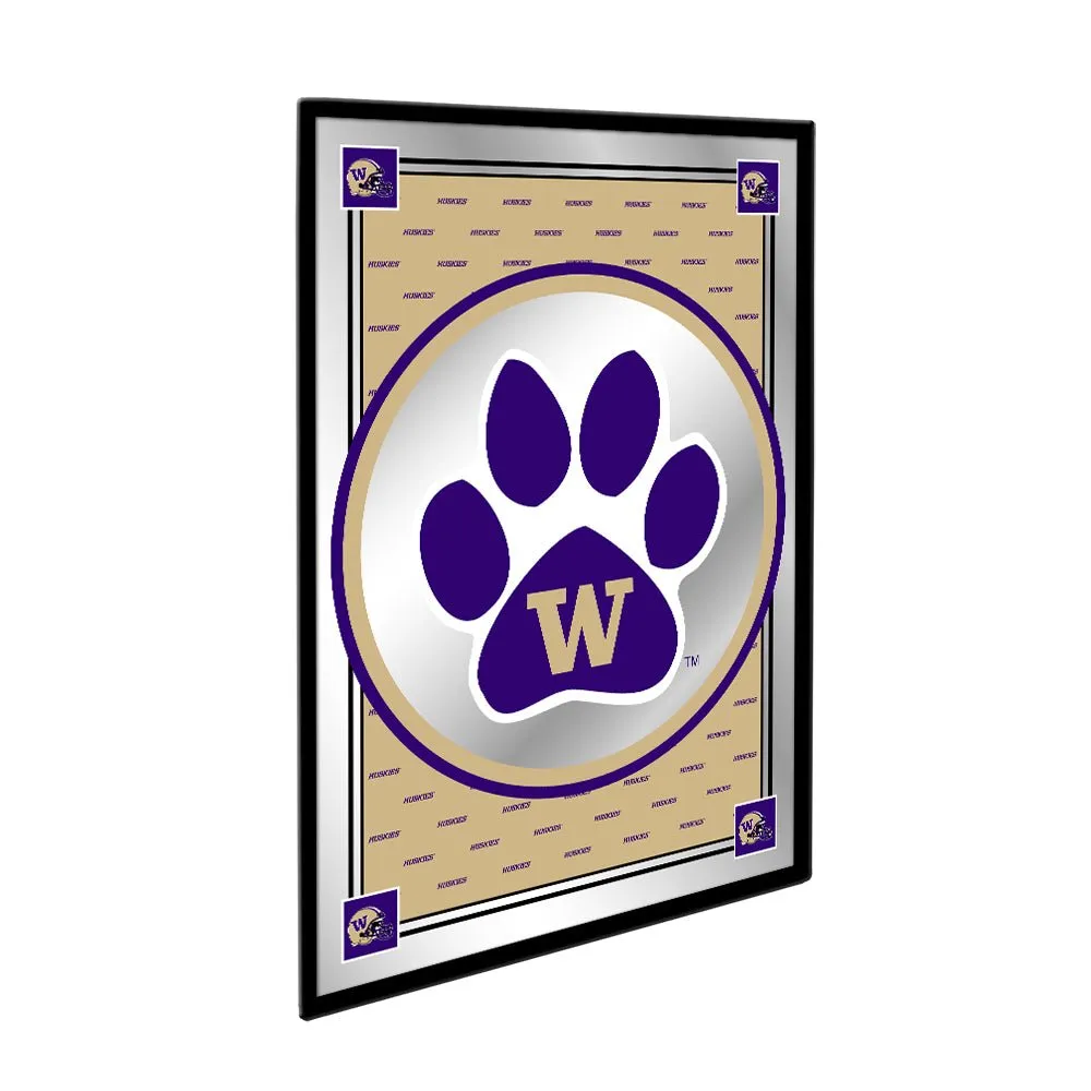 Washington Huskies: Team Spirit, Paw - Framed Mirrored Wall Sign