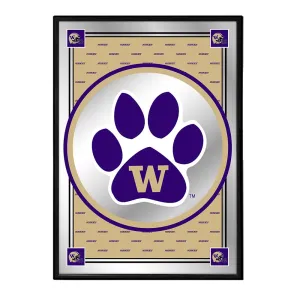 Washington Huskies: Team Spirit, Paw - Framed Mirrored Wall Sign