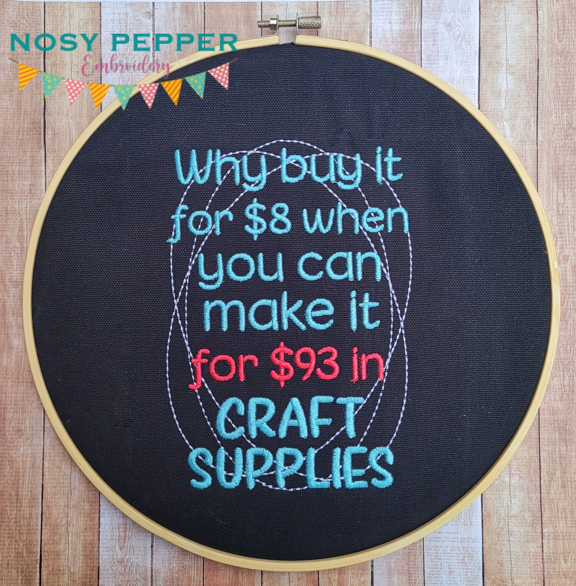 Why Buy It when you can make machine embroidery design (4 sizes and 2 versions included) DIGITAL DOWNLOAD