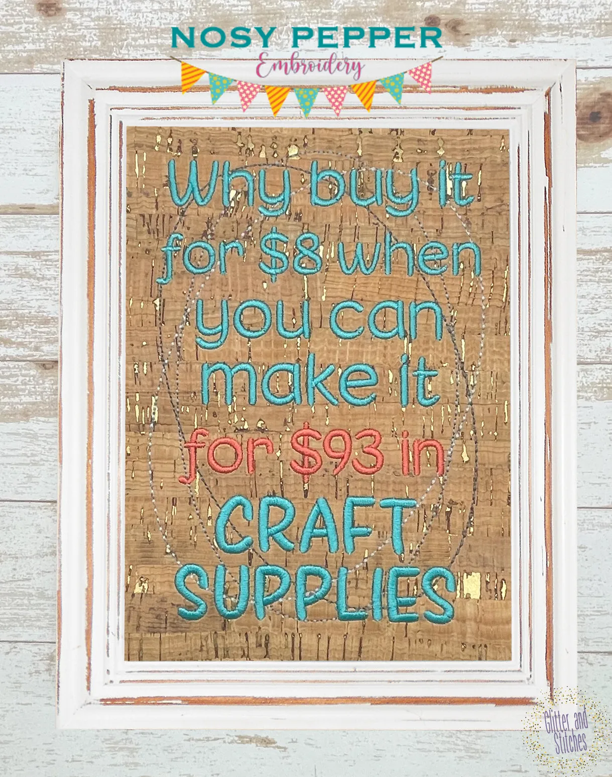 Why Buy It when you can make machine embroidery design (4 sizes and 2 versions included) DIGITAL DOWNLOAD