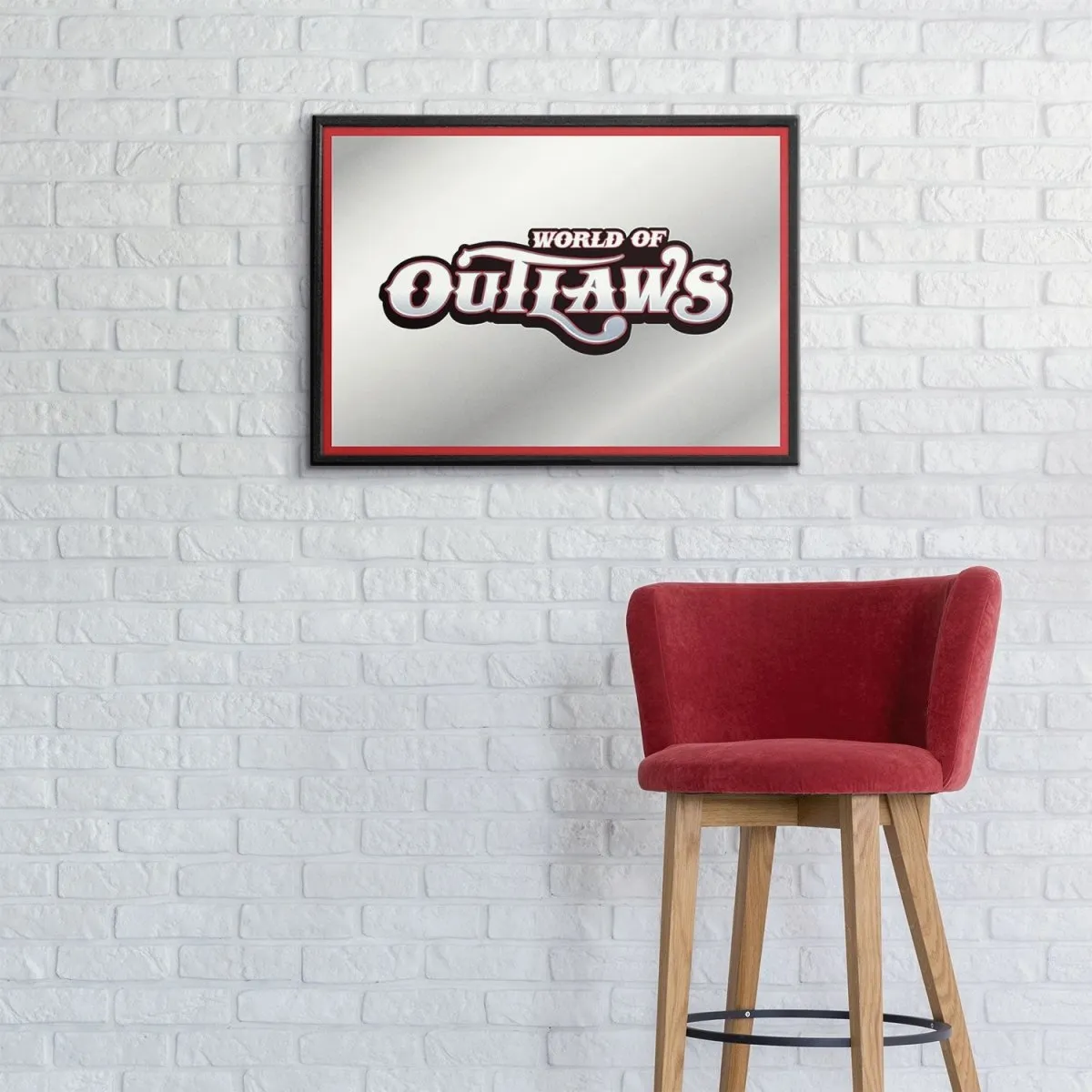 World of Outlaws: Framed Mirrored Wall Sign