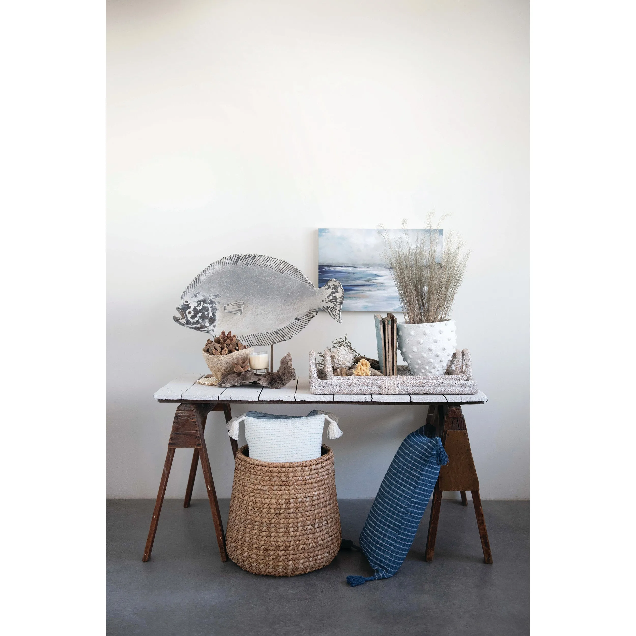 WOVEN COTTON LUMBAR PILLOW WITH TASSELS