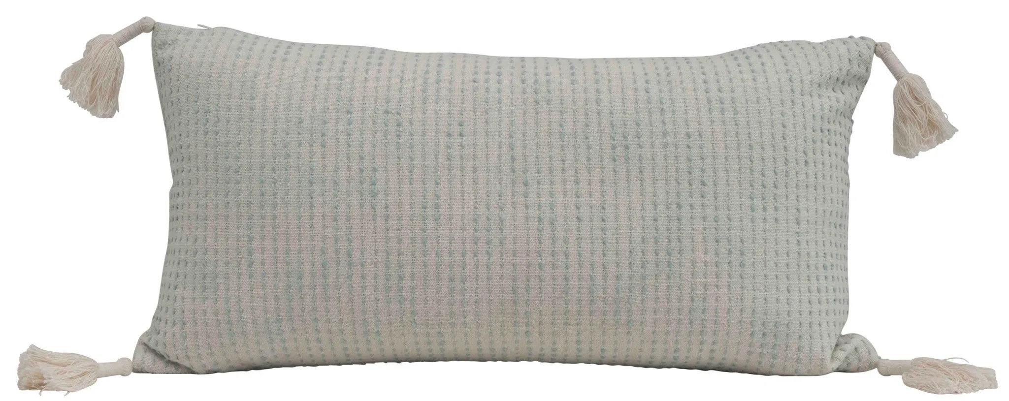 WOVEN COTTON LUMBAR PILLOW WITH TASSELS