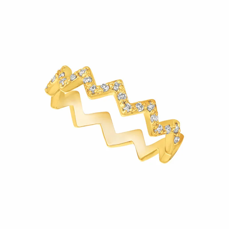 Zig Zag Diamond Ring