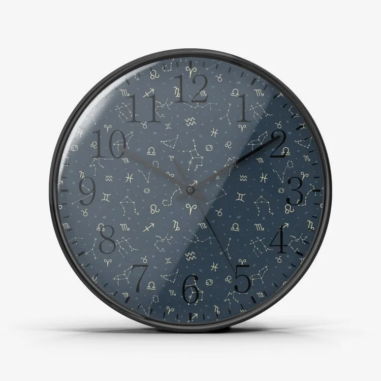 Zodiac Constellation Wall Clock Silent Non Ticking Quality Quartz